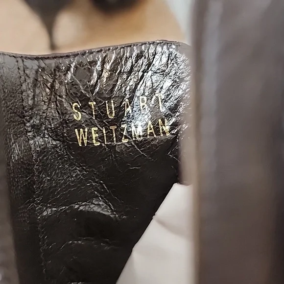 RARE Vintage Stuart Weitzman Heeled Boots Dark Brown Nappa Leather Ankle Booties - Picture 12 of 16